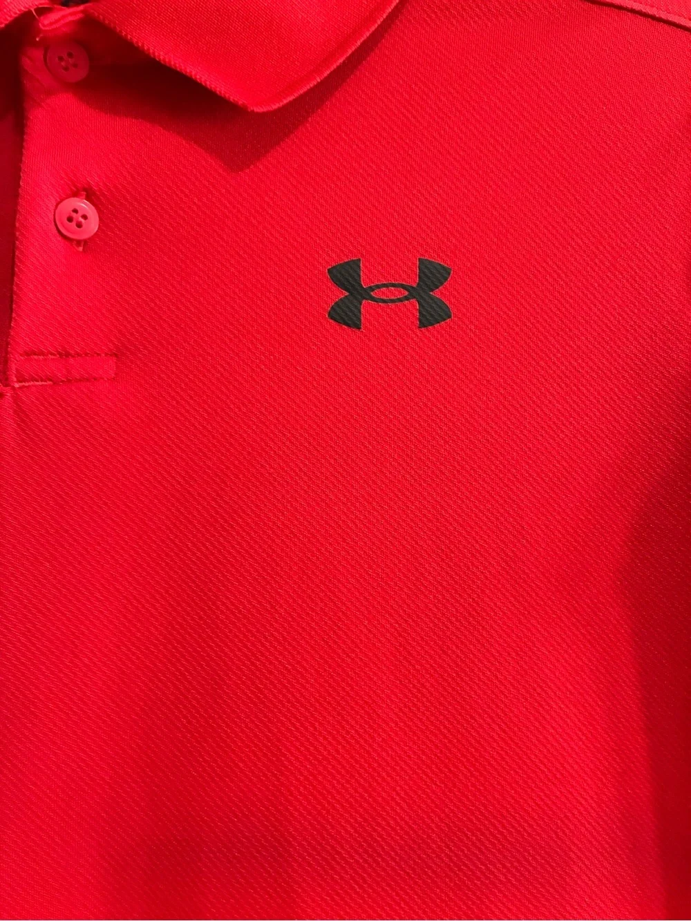 Under Armour Boys Matchplay Solid Red Stretch Polo Shirt, YM